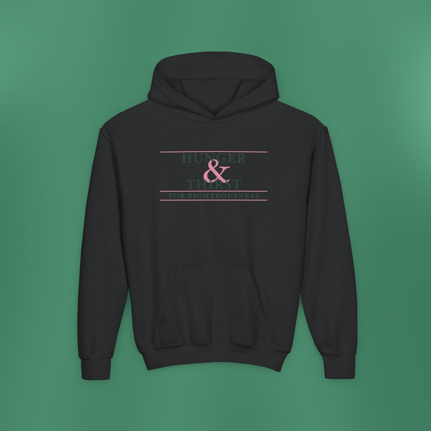 Hunger and Thirst - Green Girl's Hooded Sweatshirt