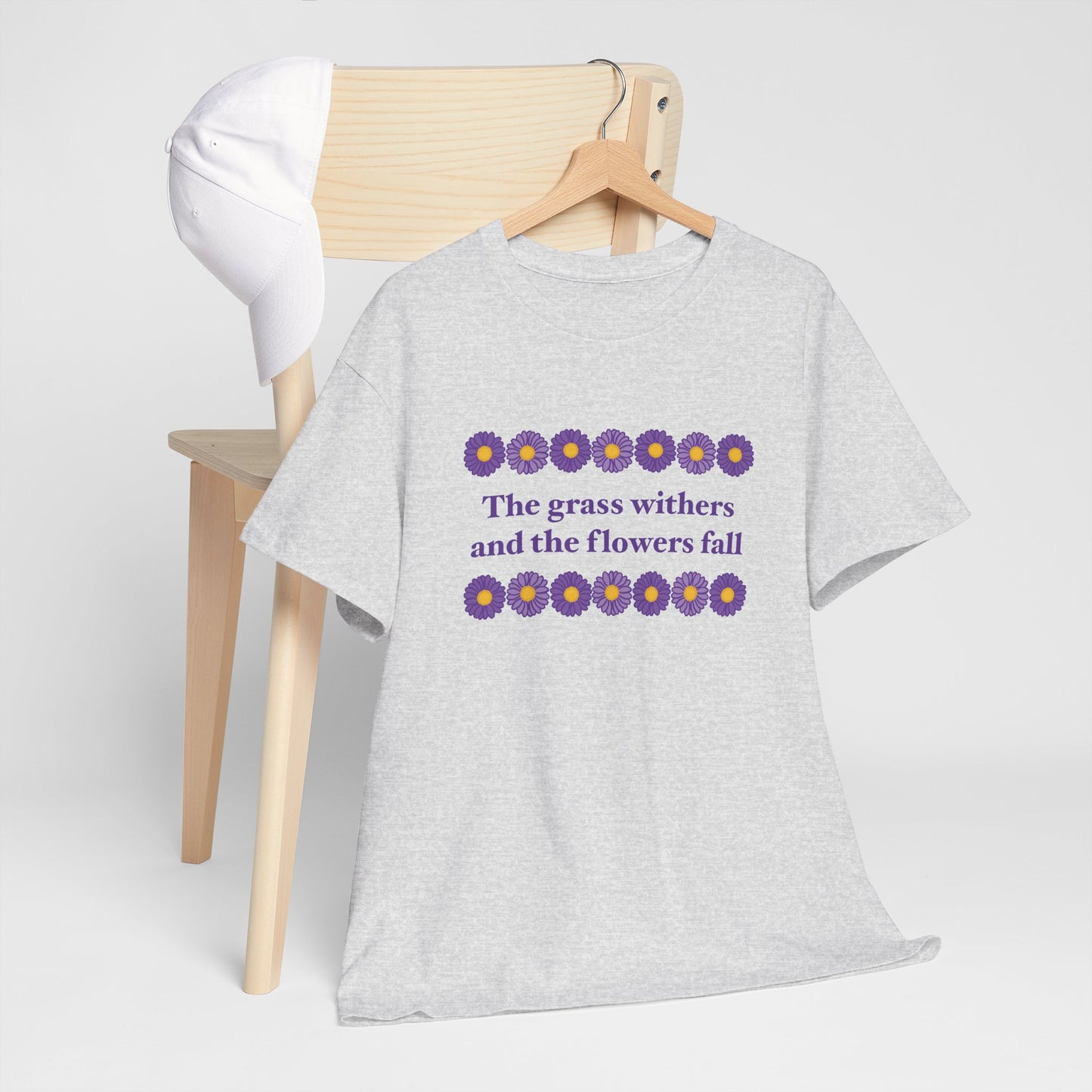 Isaiah 40:8 - Purple Daisy Cotton T-Shirt