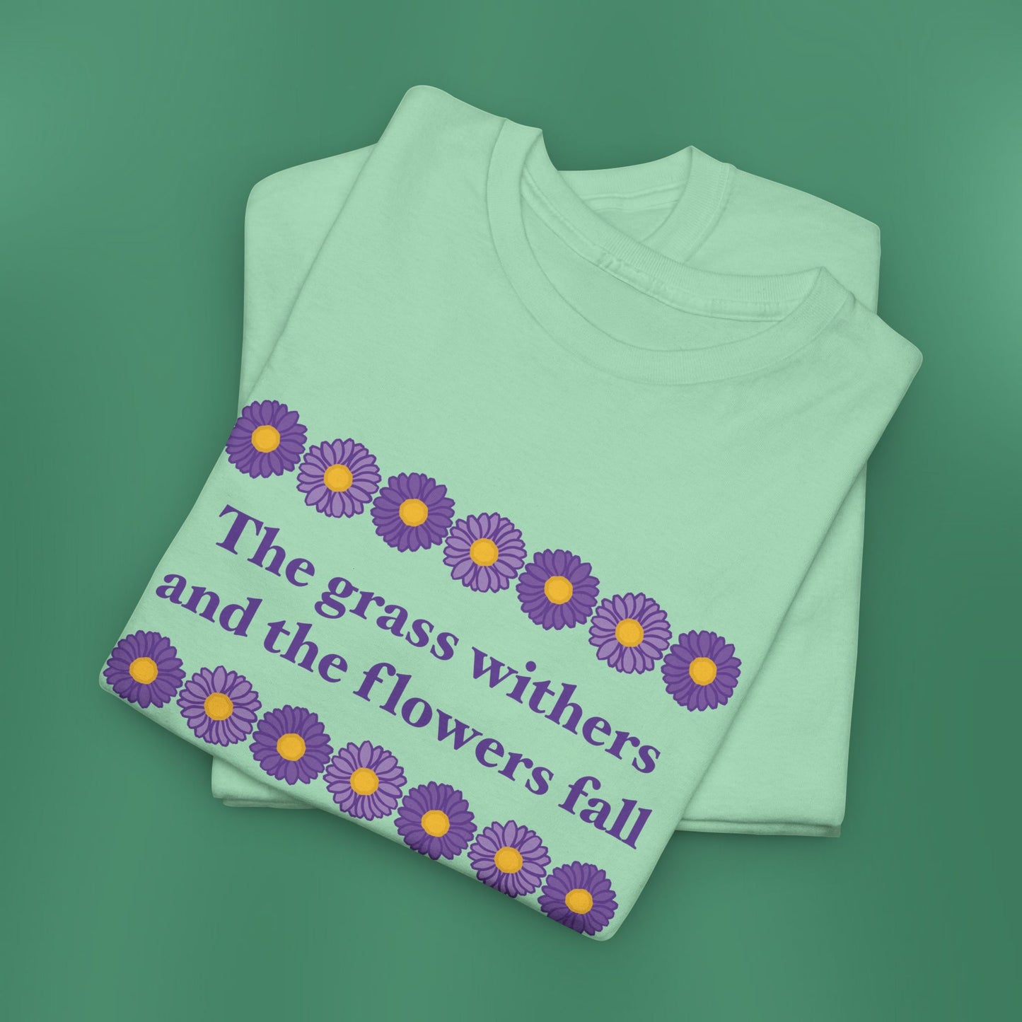 Isaiah 40:8 - Purple Daisy Cotton T-Shirt