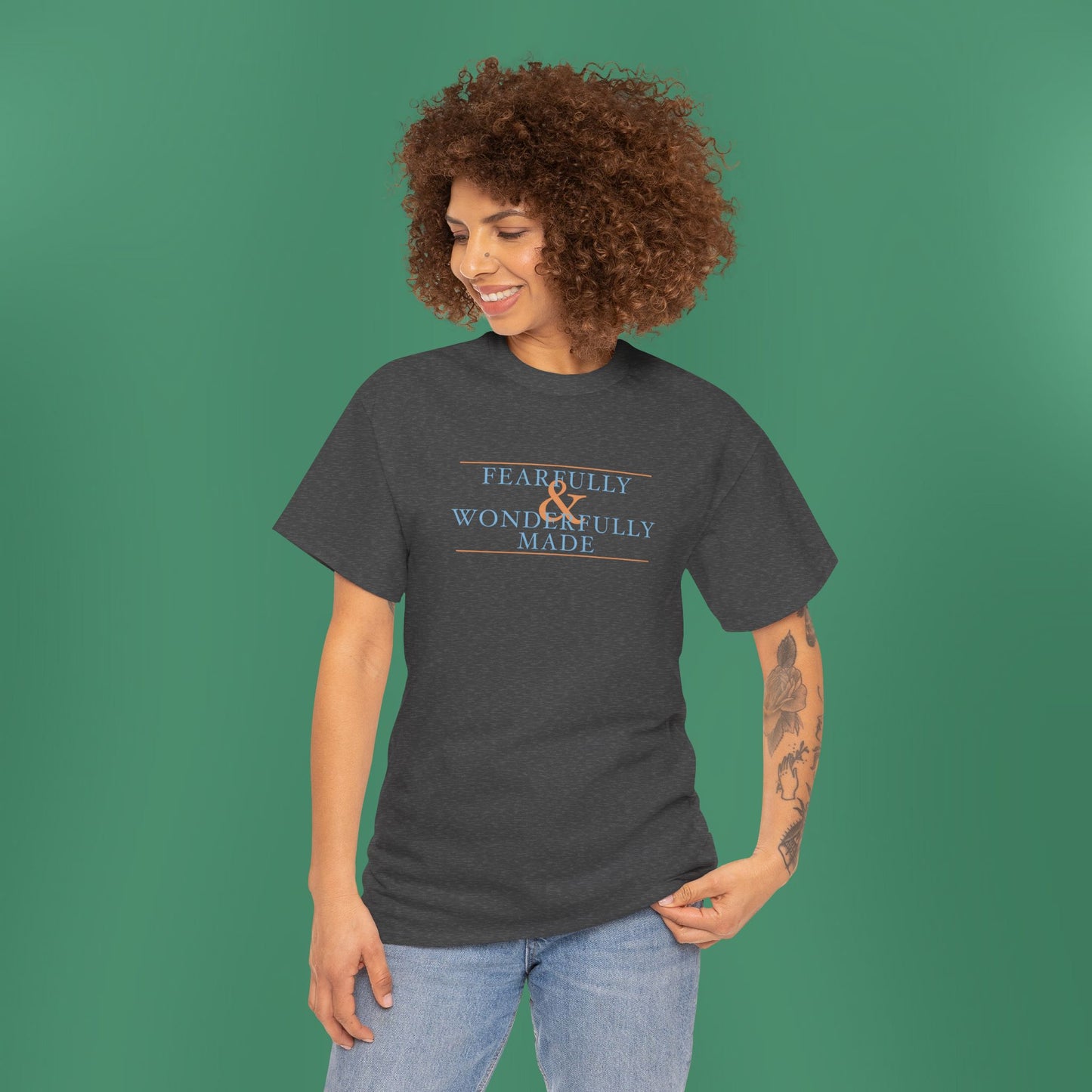 Fearfully and Wonderfully Made - Blue Cotton T-Shirt