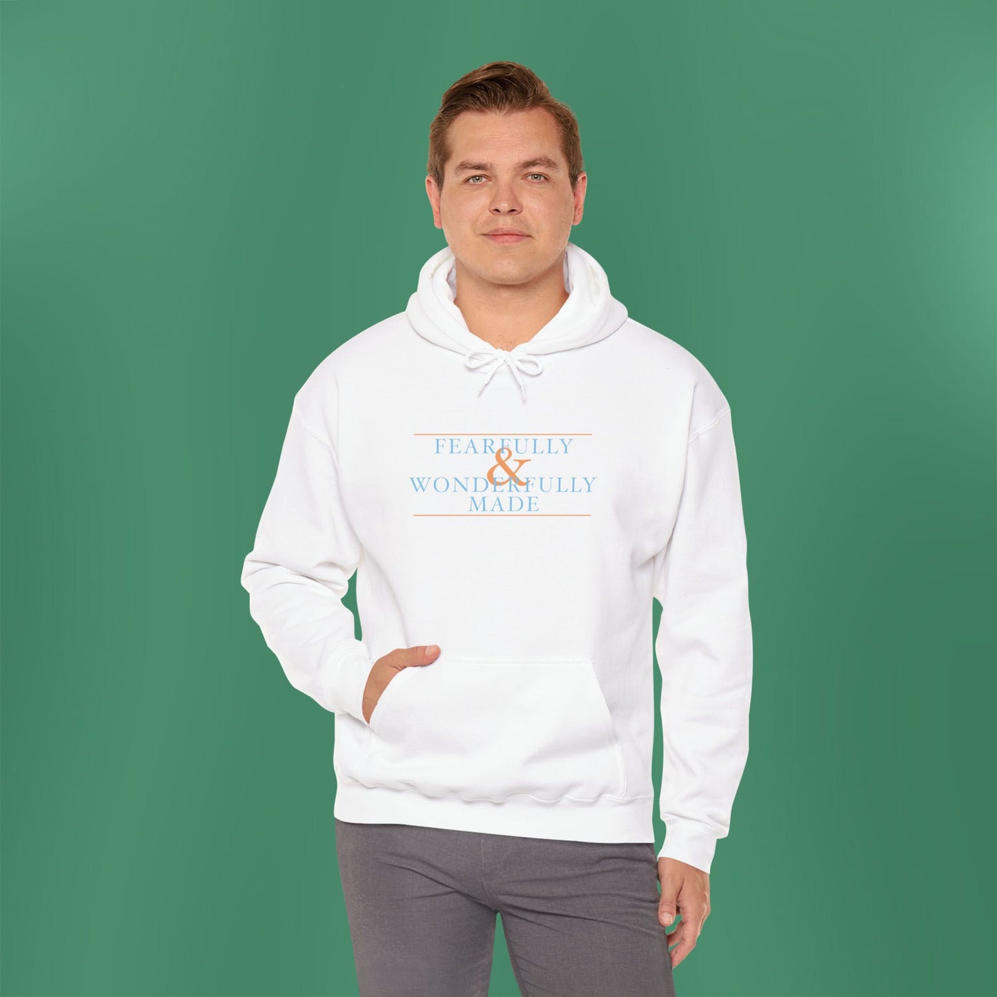 Fearfully and Wonderfully Made - Blue Hooded Sweatshirt