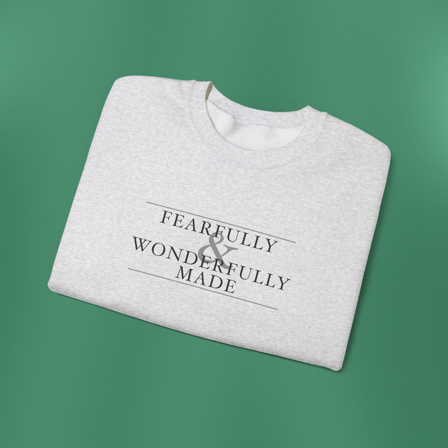 Fearfully and Wonderfully Made - Light Grayscale Crewneck Sweatshirt