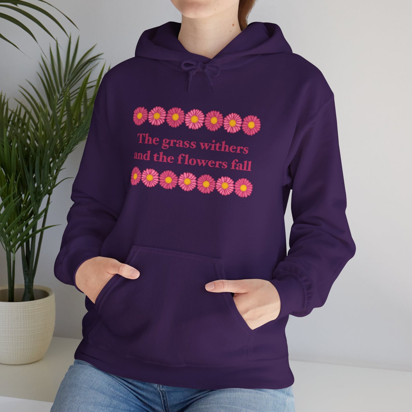 Isaiah 40:8 - Pink Daisy Hooded Sweatshirt