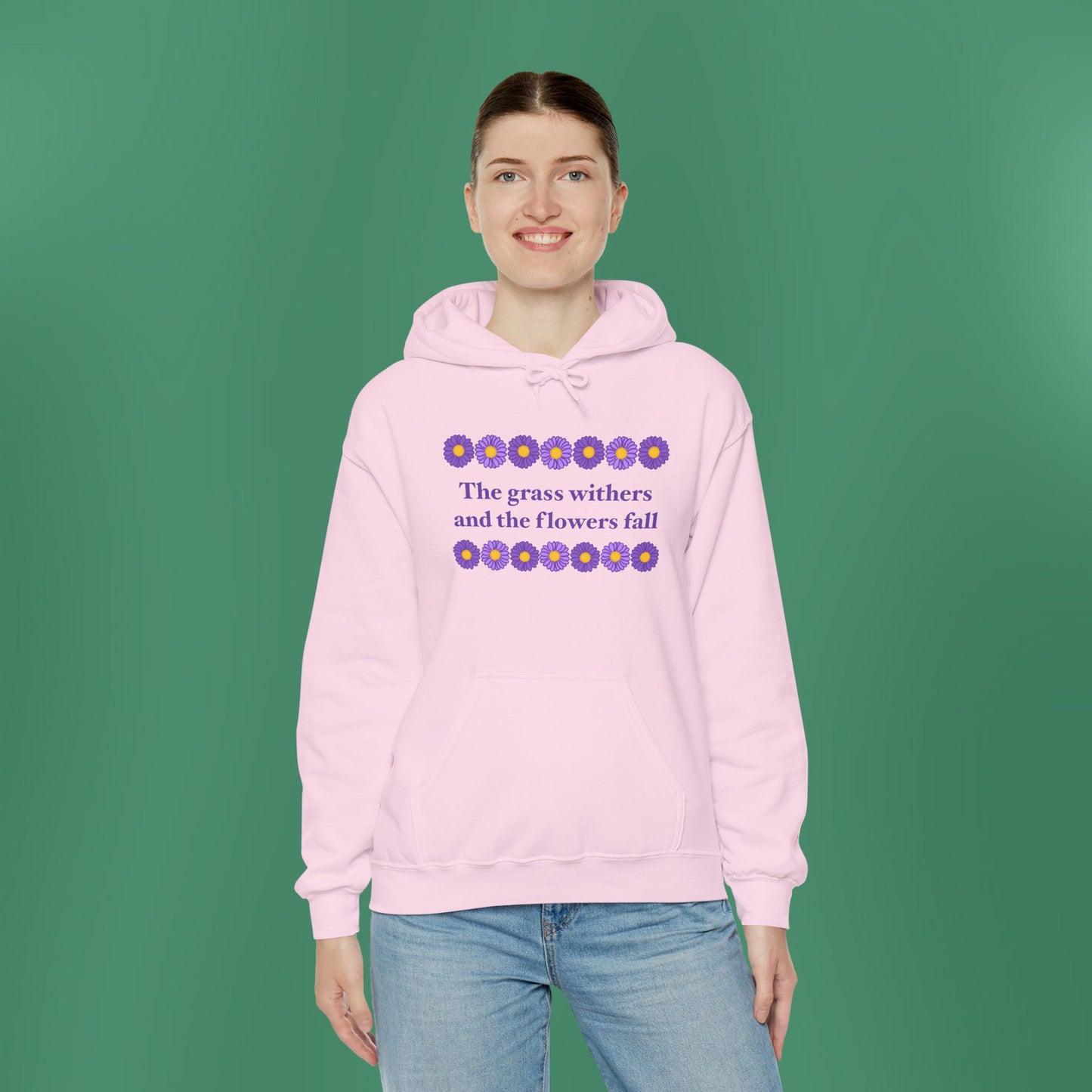 Isaiah 40:8 - Purple Daisy Hooded Sweatshirt