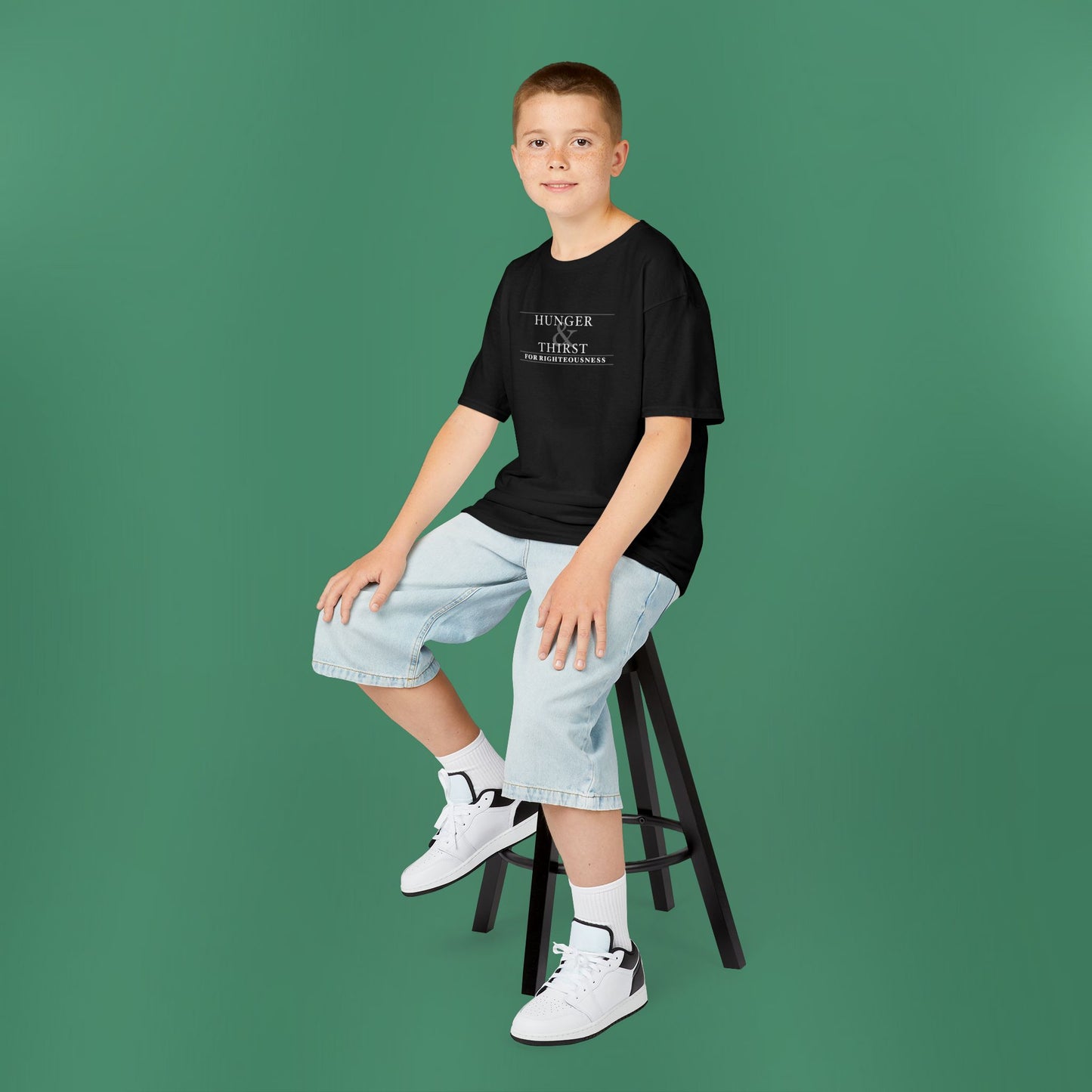 Hunger and Thirst - Dark Grayscale Children's T-Shirt