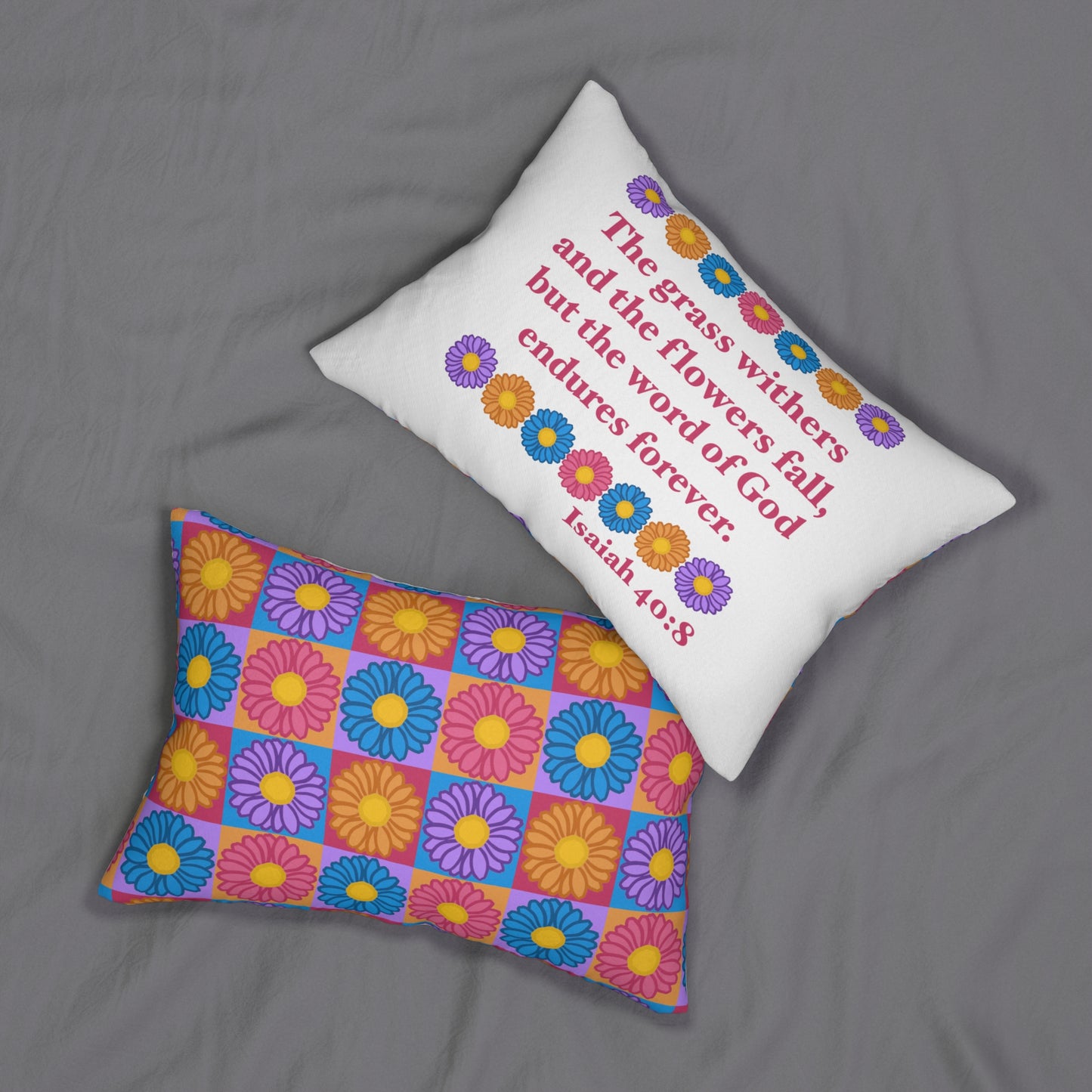 Isaiah 40:8 - Multi Daisy Throw Pillow