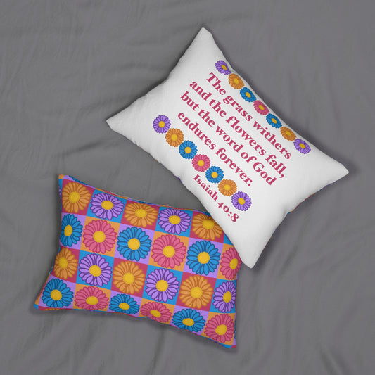 Isaiah 40:8 - Multi Daisy Throw Pillow
