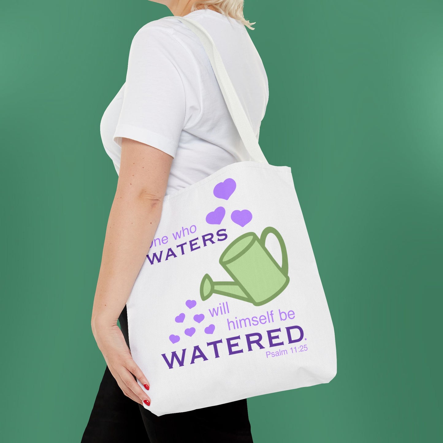 Psalm 11:25 - Purple Tote Bag