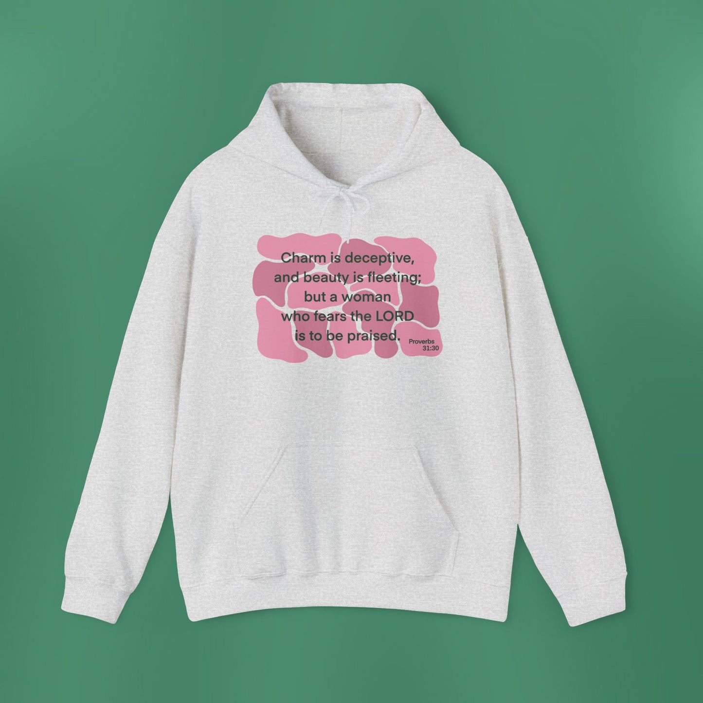 Proverbs 31:30 - Dark Pink Hooded Sweatshirt