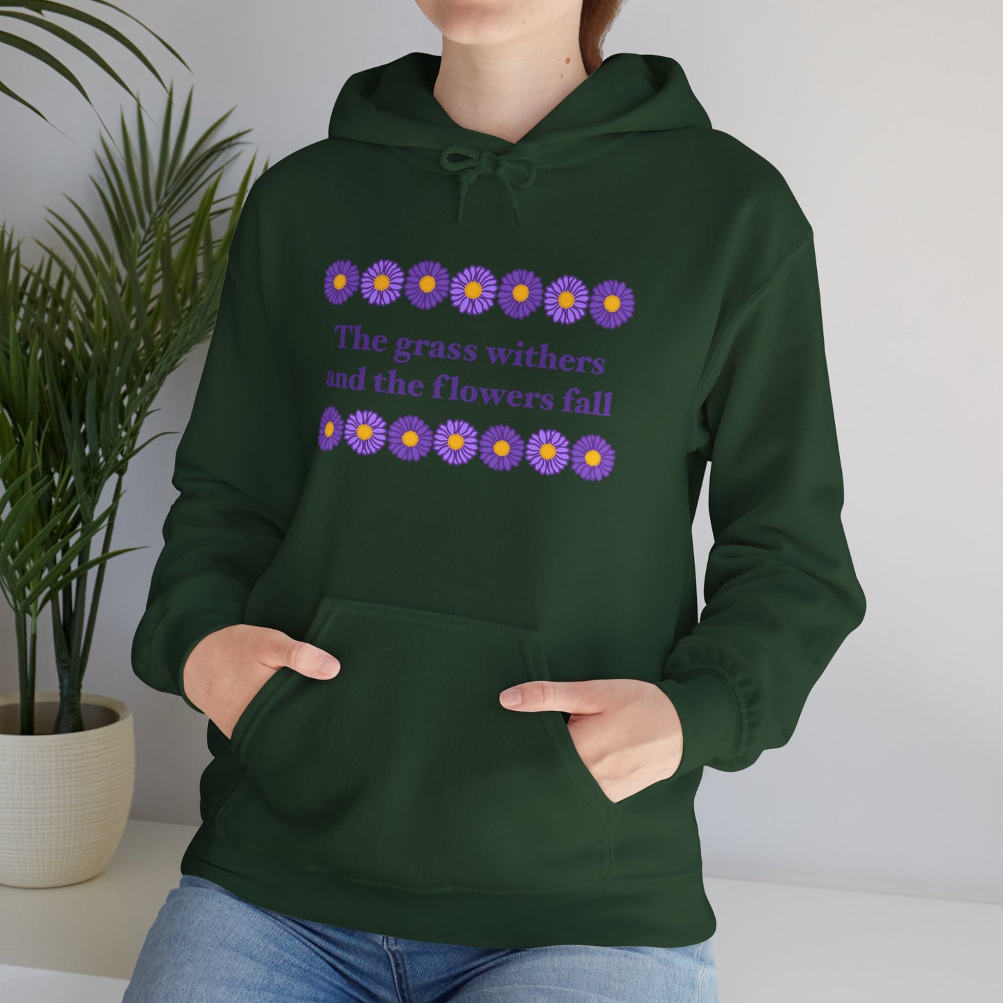 Isaiah 40:8 - Purple Daisy Hooded Sweatshirt
