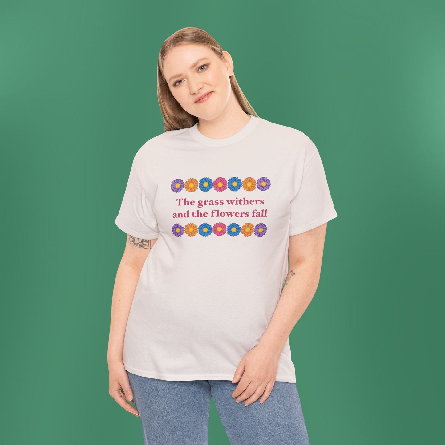 Isaiah 40:8 - Multi Daisy Cotton T-Shirt