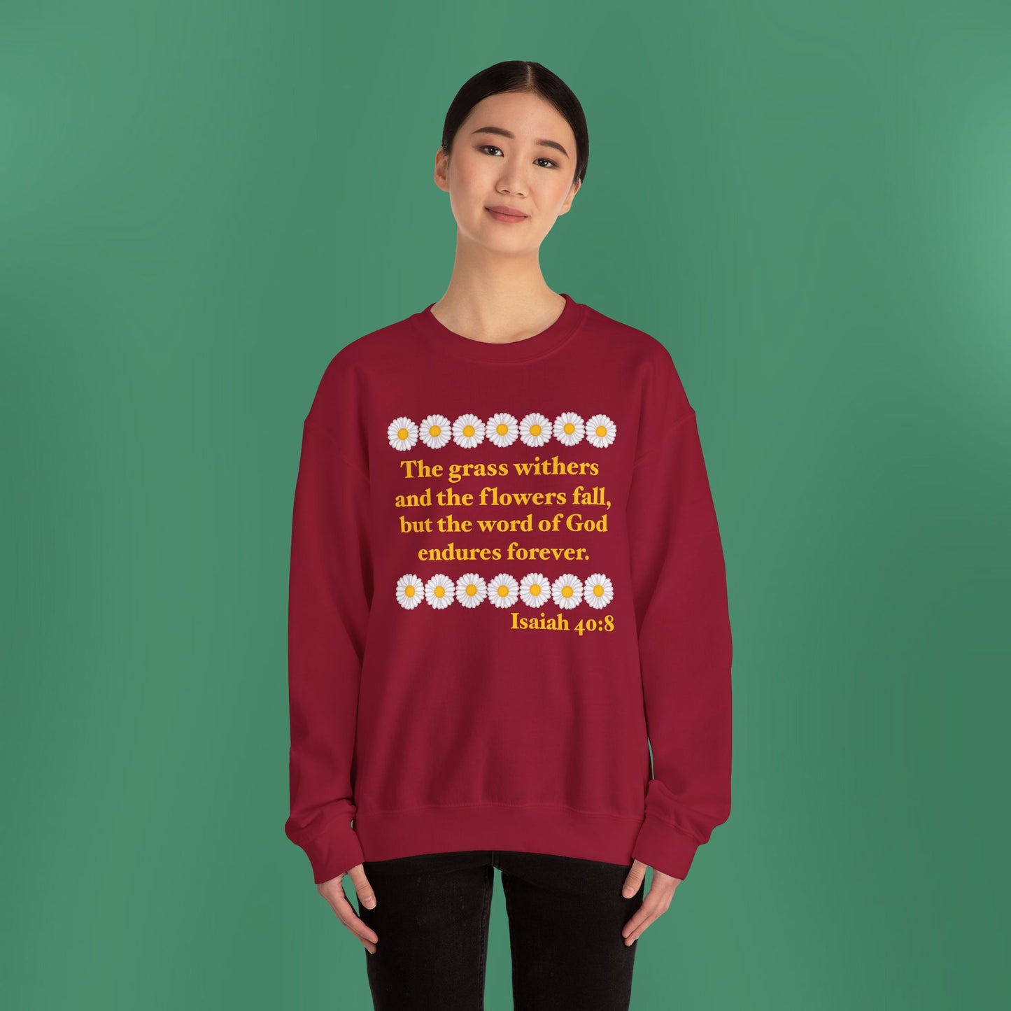 Isaiah 40:8 - Classic Daisy Women's Crewneck Sweatshirt