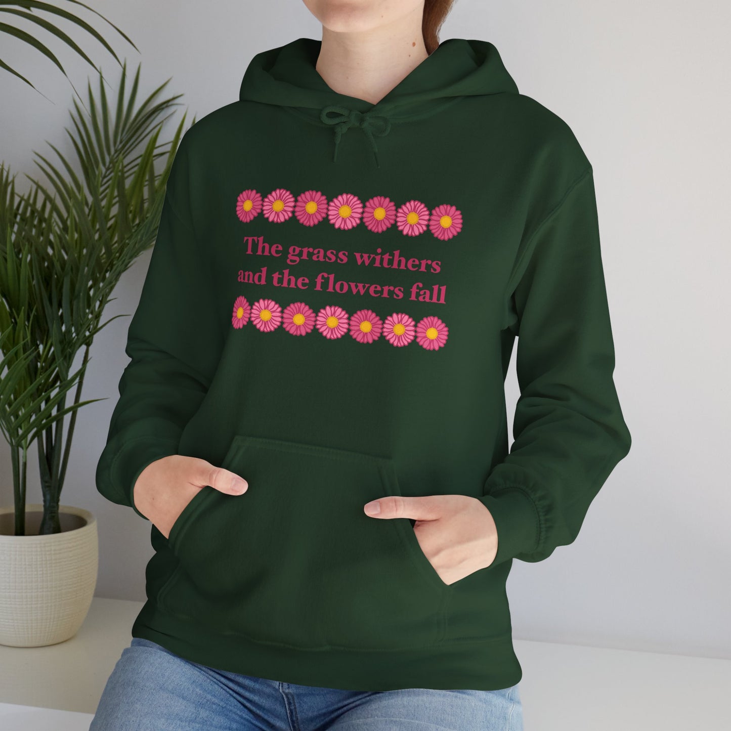Isaiah 40:8 - Pink Daisy Hooded Sweatshirt