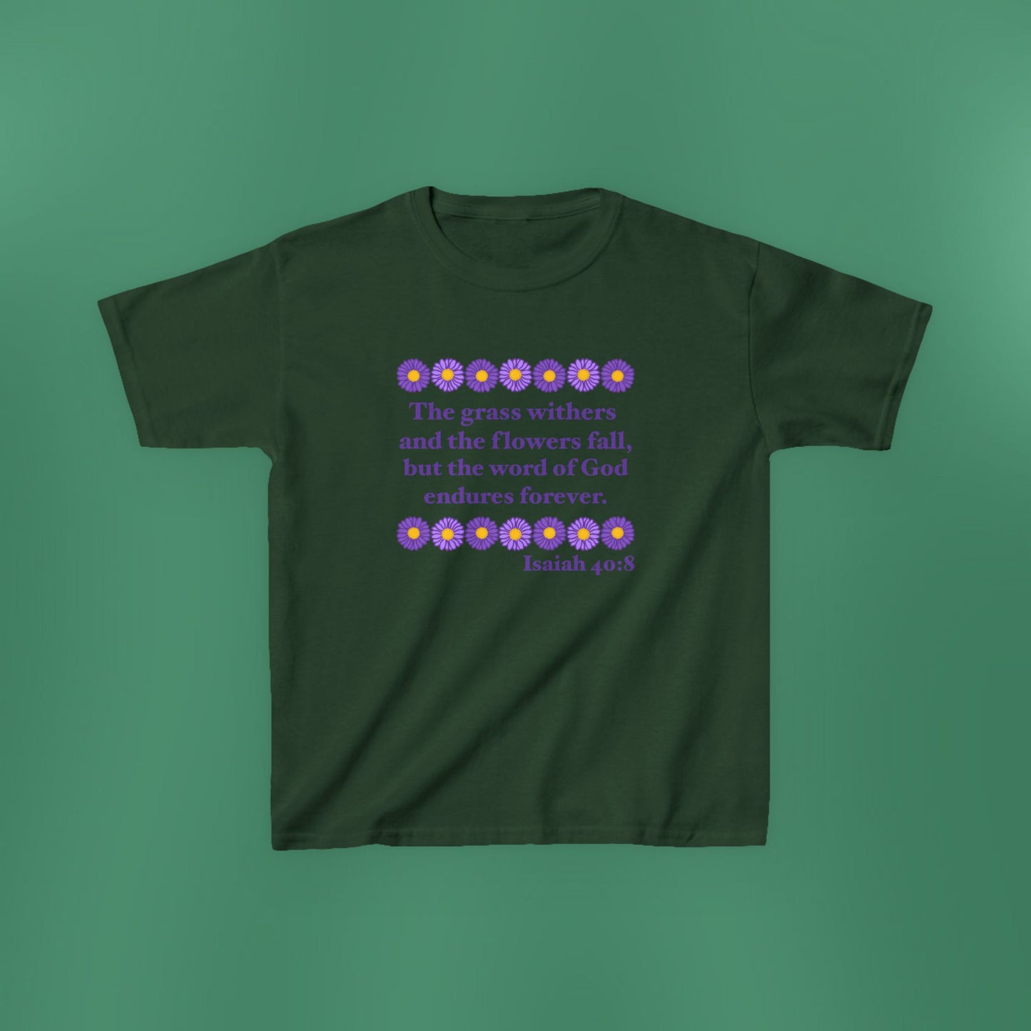 Isaiah 40:8 - Purple Daisy Girl's T-Shirt (Front Only)