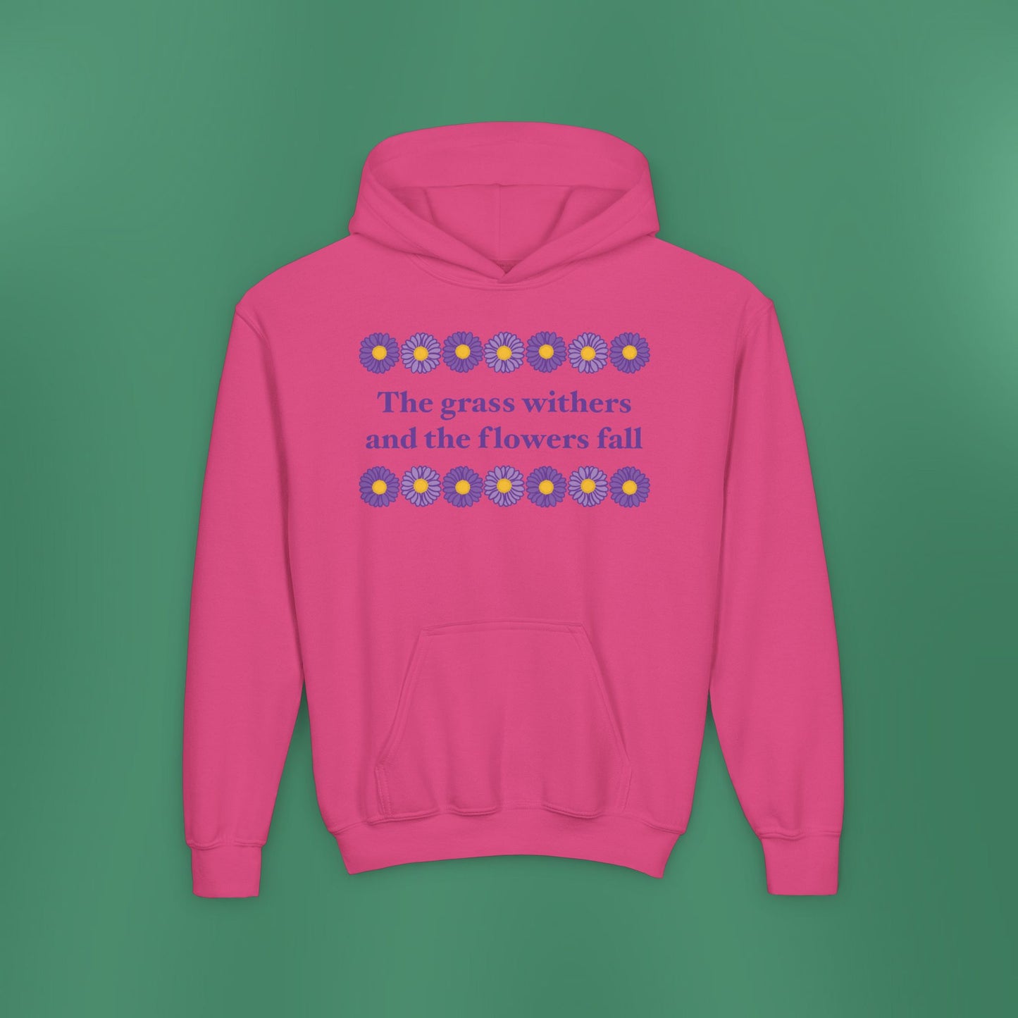 Isaiah 40:8 - Purple Daisy Girl's Hooded Sweatshirt