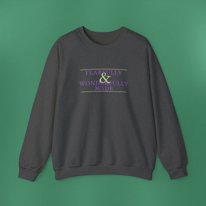 Fearfully and Wonderfully Made - Purple Women's Crewneck Sweatshirt