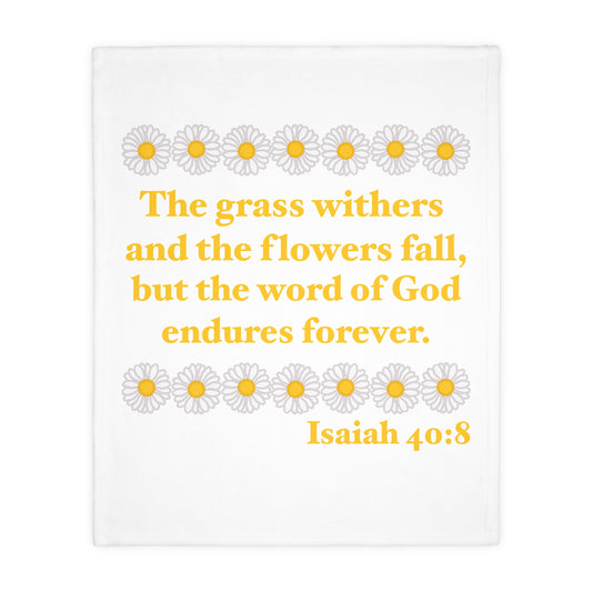Isaiah 40:8 - Classic Daisy Velveteen Microfiber Blanket
