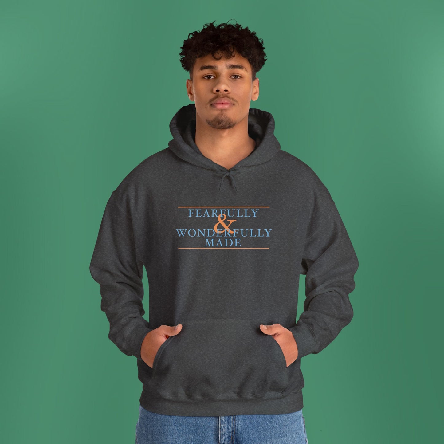 Fearfully and Wonderfully Made - Blue Hooded Sweatshirt