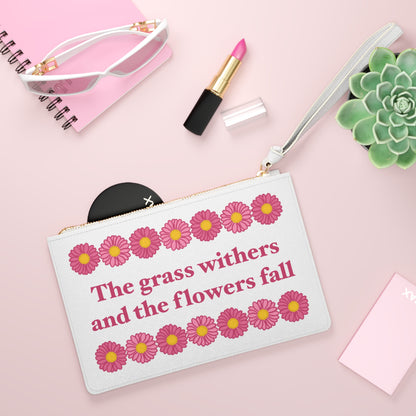 Isaiah 40:8 - Pink Daisy Clutch Bag