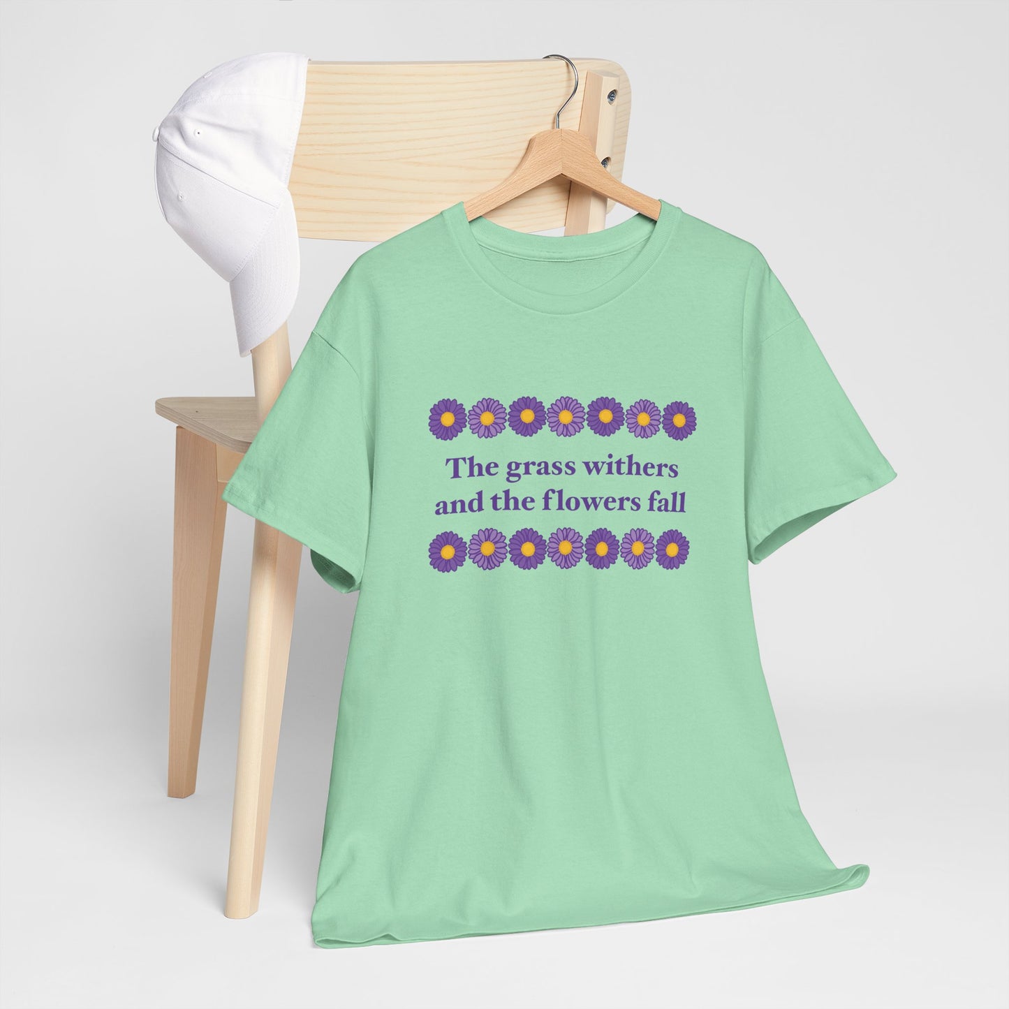 Isaiah 40:8 - Purple Daisy Cotton T-Shirt