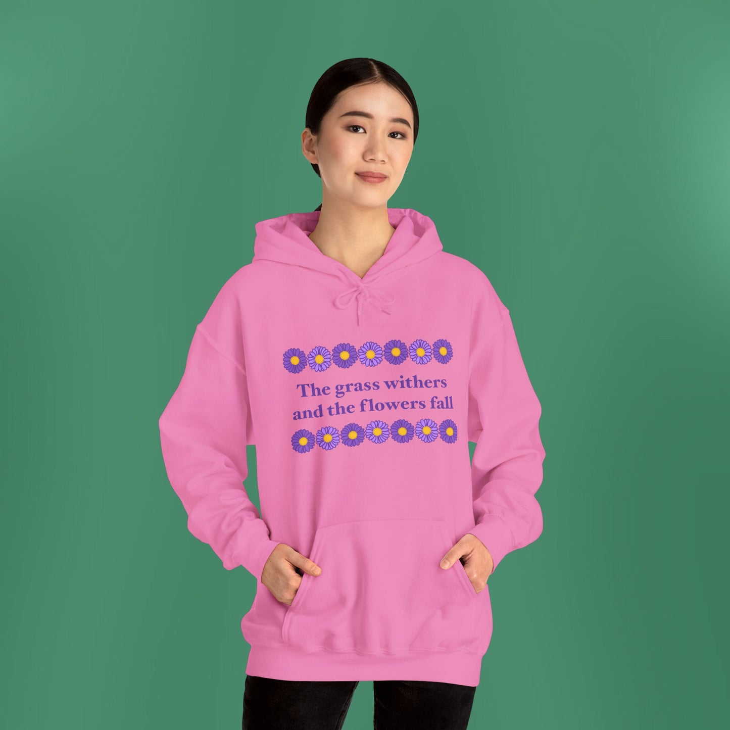 Isaiah 40:8 - Purple Daisy Hooded Sweatshirt