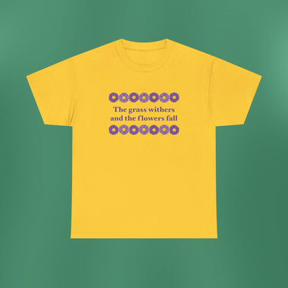 Isaiah 40:8 - Purple Daisy Cotton T-Shirt