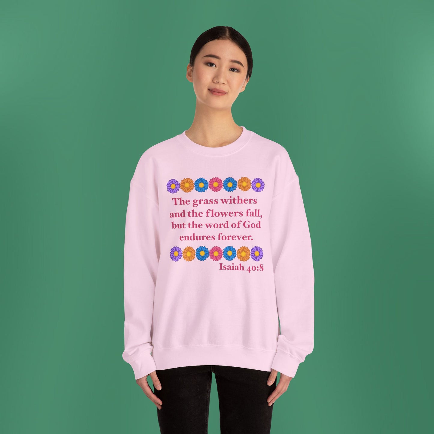 Isaiah 40:8 - Multi Daisy Women's Crewneck Sweatshirt