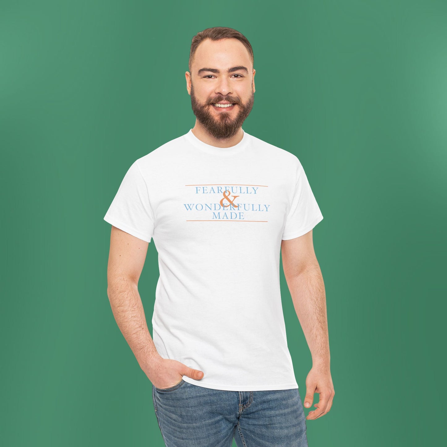 Fearfully and Wonderfully Made - Blue Cotton T-Shirt