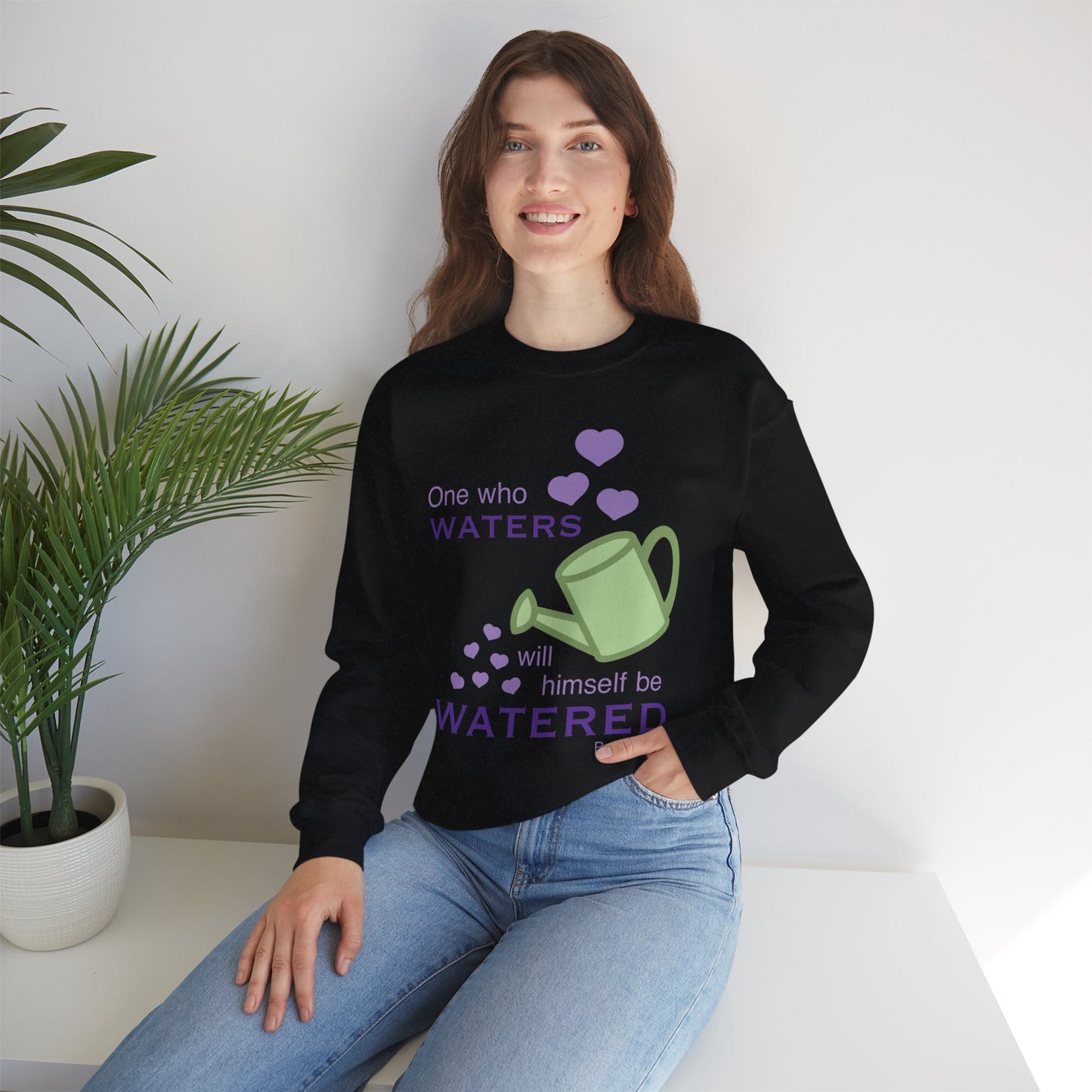 Psalm 11:25 - Purple Crewneck Sweatshirt (Front Only)