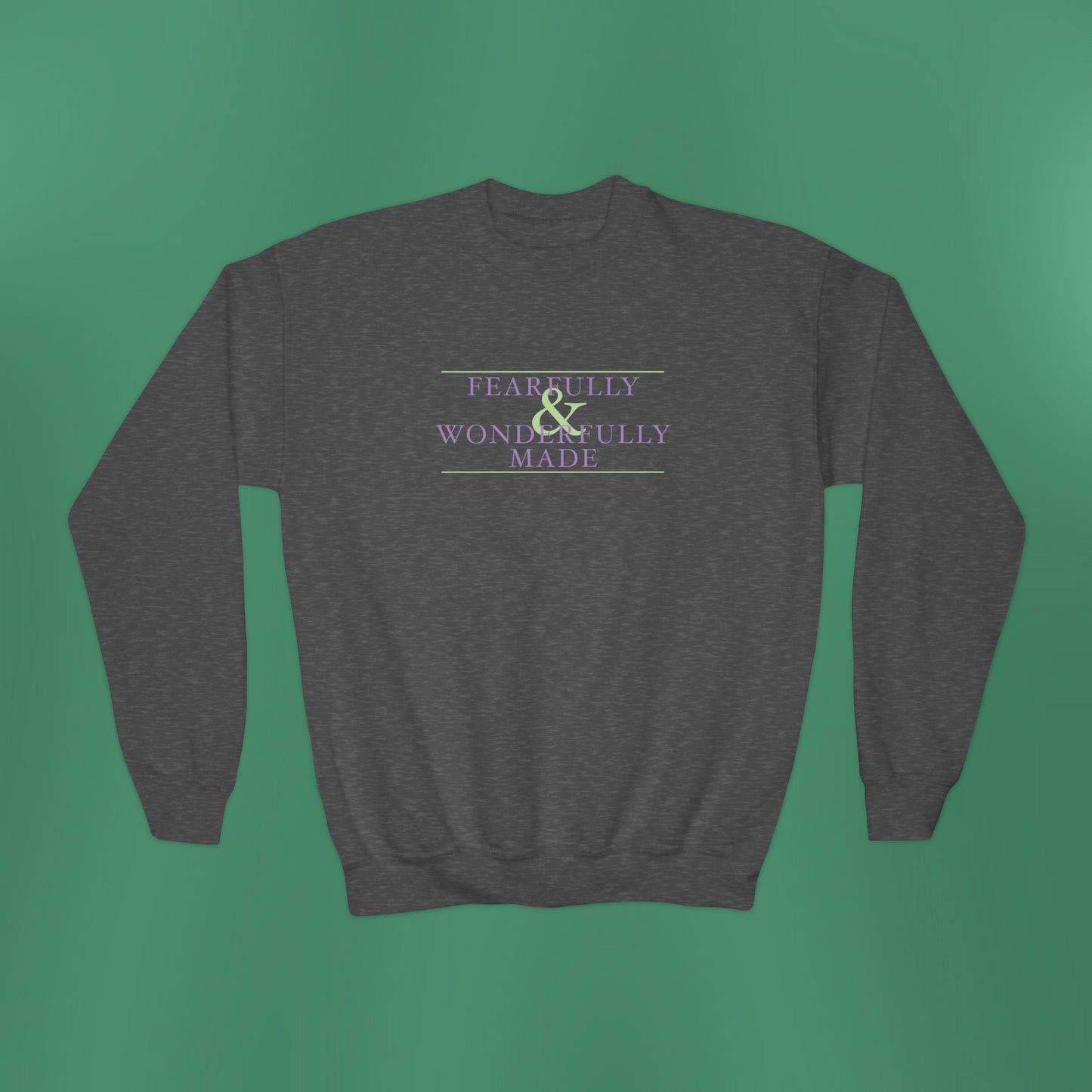 Fearfully and Wonderfully Made - Purple Girl's Crewneck Sweatshirt
