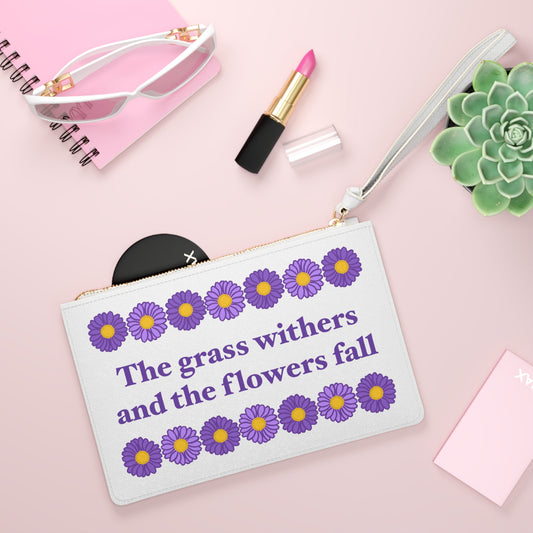 Isaiah 40:8 - Purple Daisy Clutch Bag