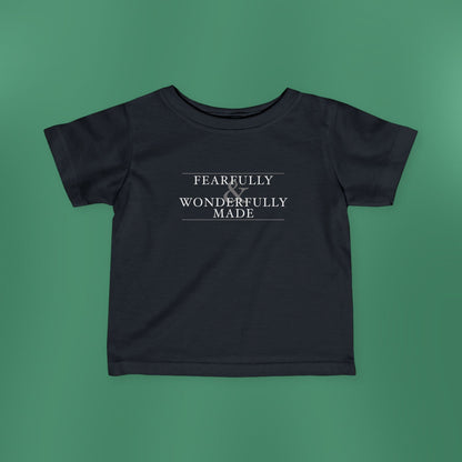 Fearfully and Wonderfully Made - Dark Grayscale Baby T-Shirt