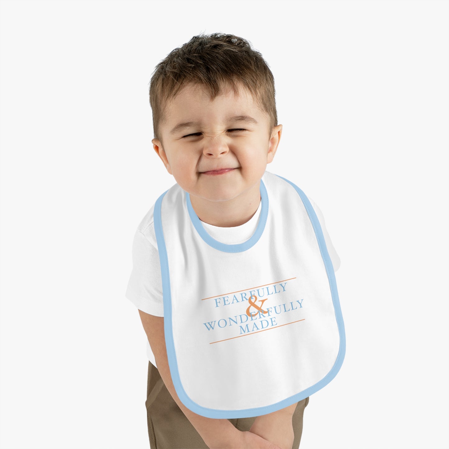 Fearfully and Wonderfully Made - Blue Baby Bib