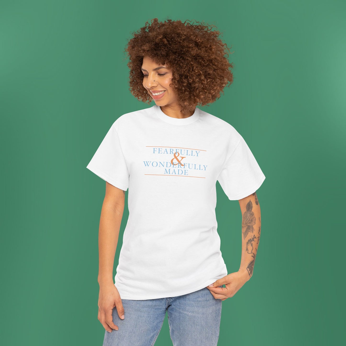 Fearfully and Wonderfully Made - Blue Cotton T-Shirt