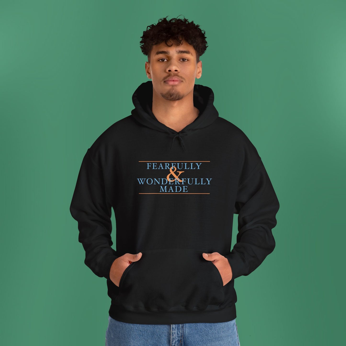 Fearfully and Wonderfully Made - Blue Hooded Sweatshirt
