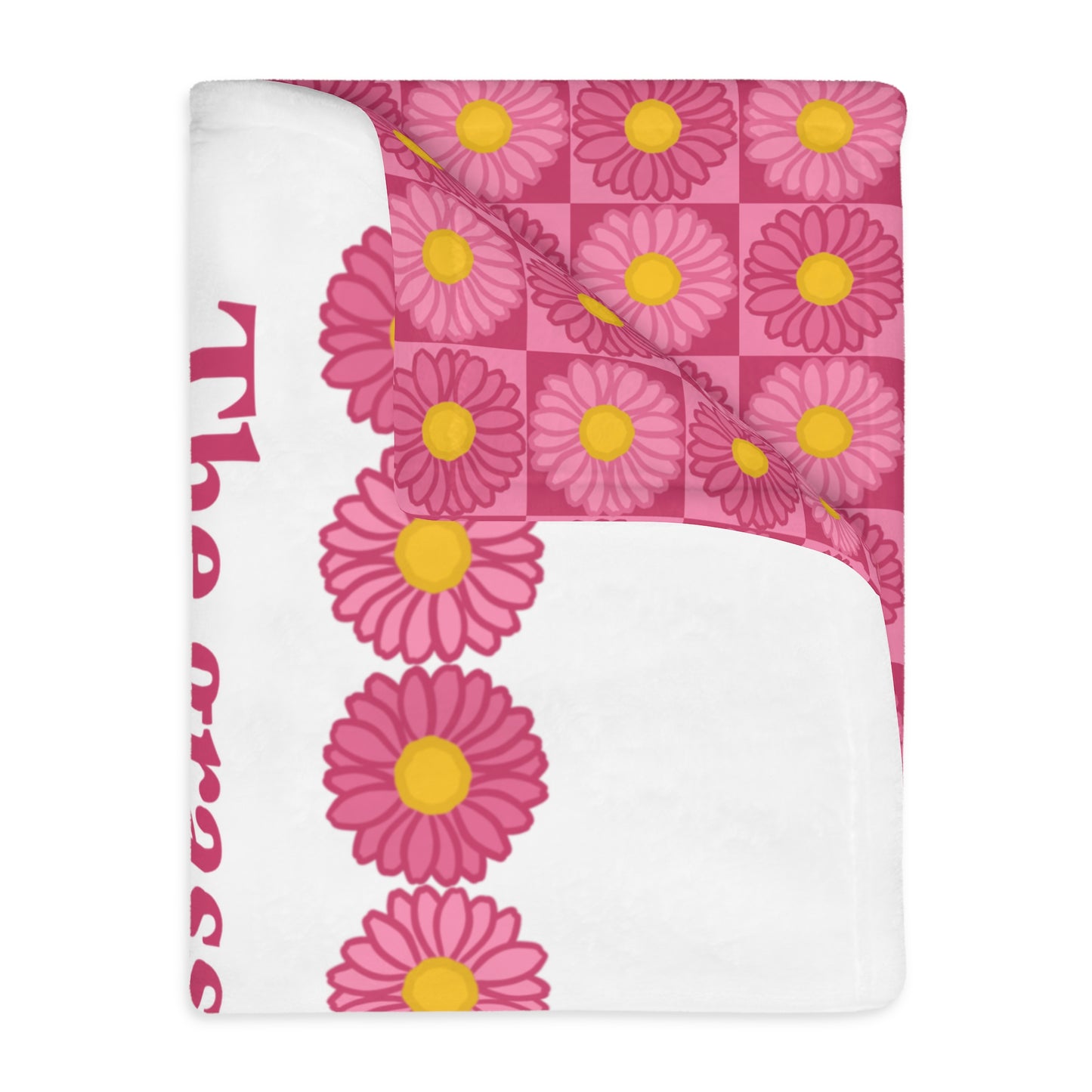 Isaiah 40:8 - Pink Daisy Velveteen Microfiber Blanket