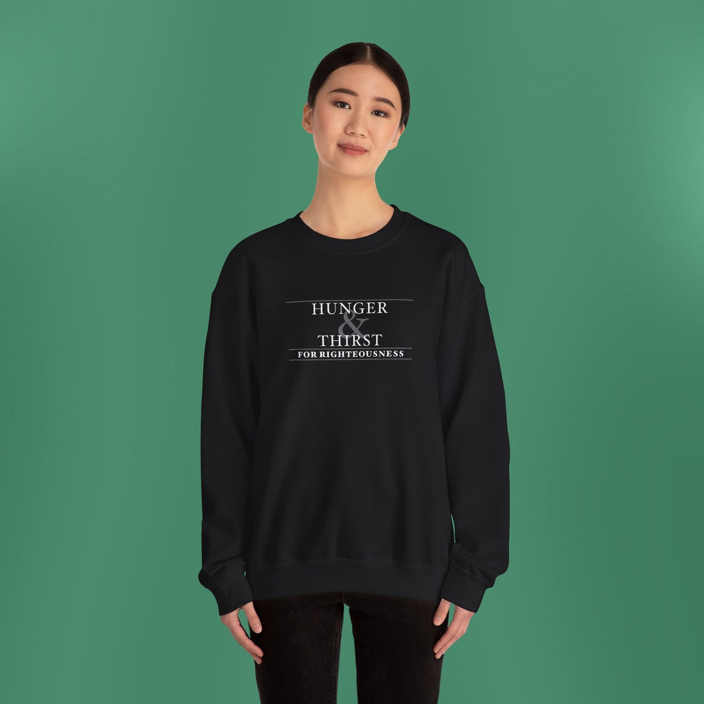 Hunger and Thirst - Dark Grayscale Crewneck Sweatshirt