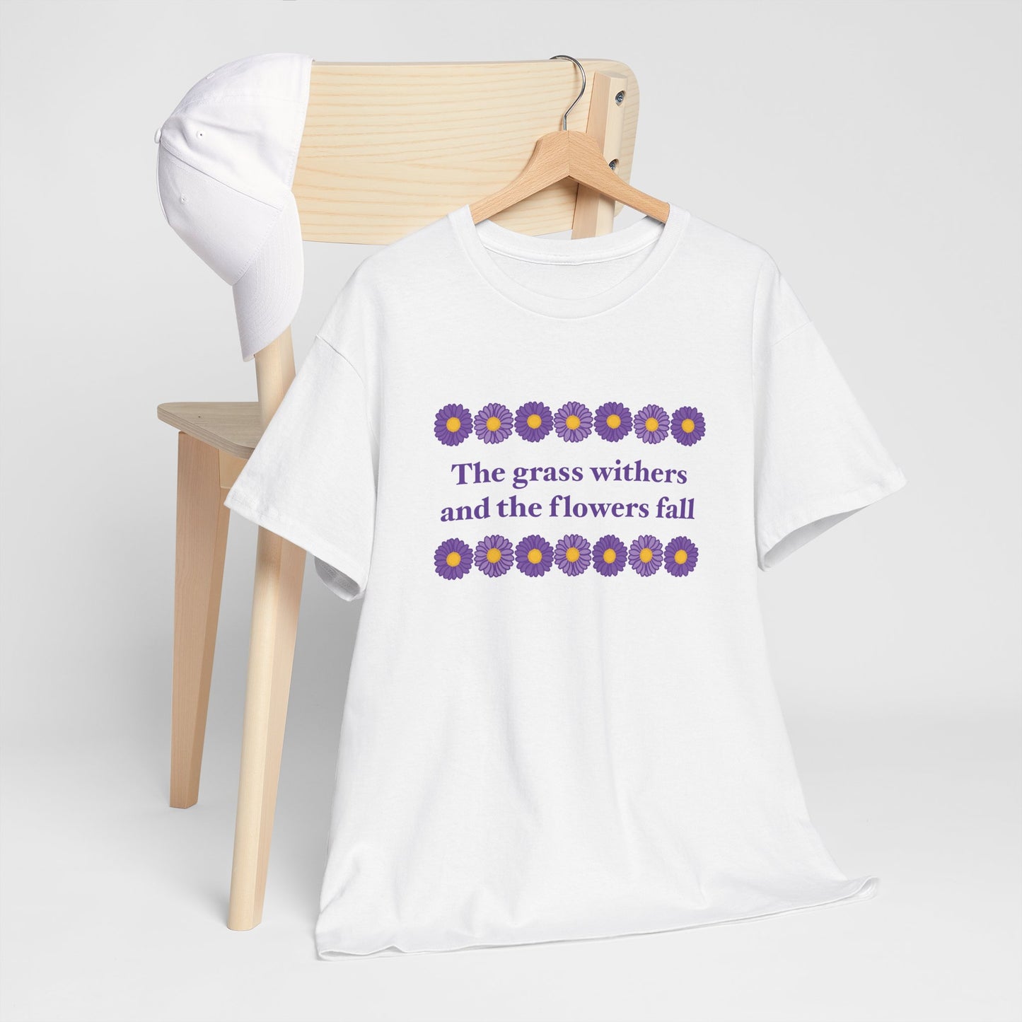 Isaiah 40:8 - Purple Daisy Cotton T-Shirt