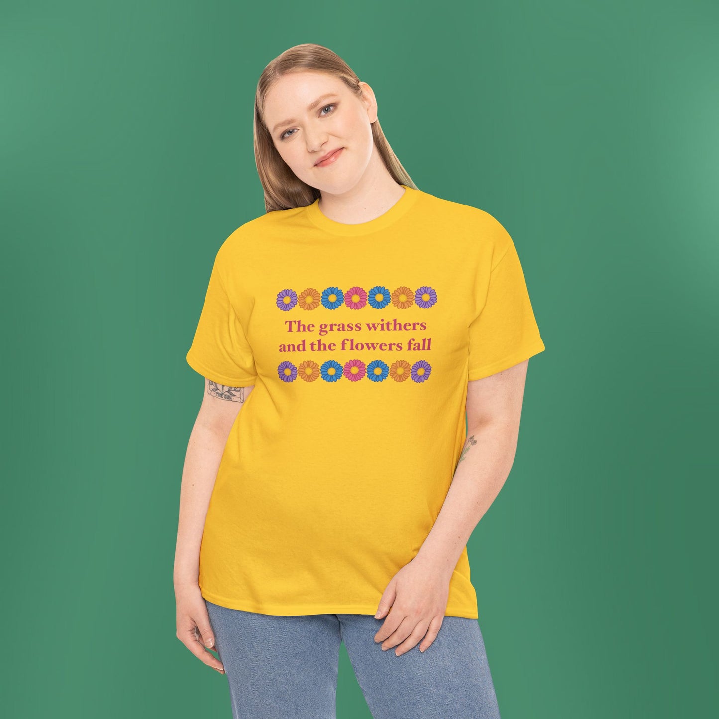 Isaiah 40:8 - Multi Daisy Cotton T-Shirt