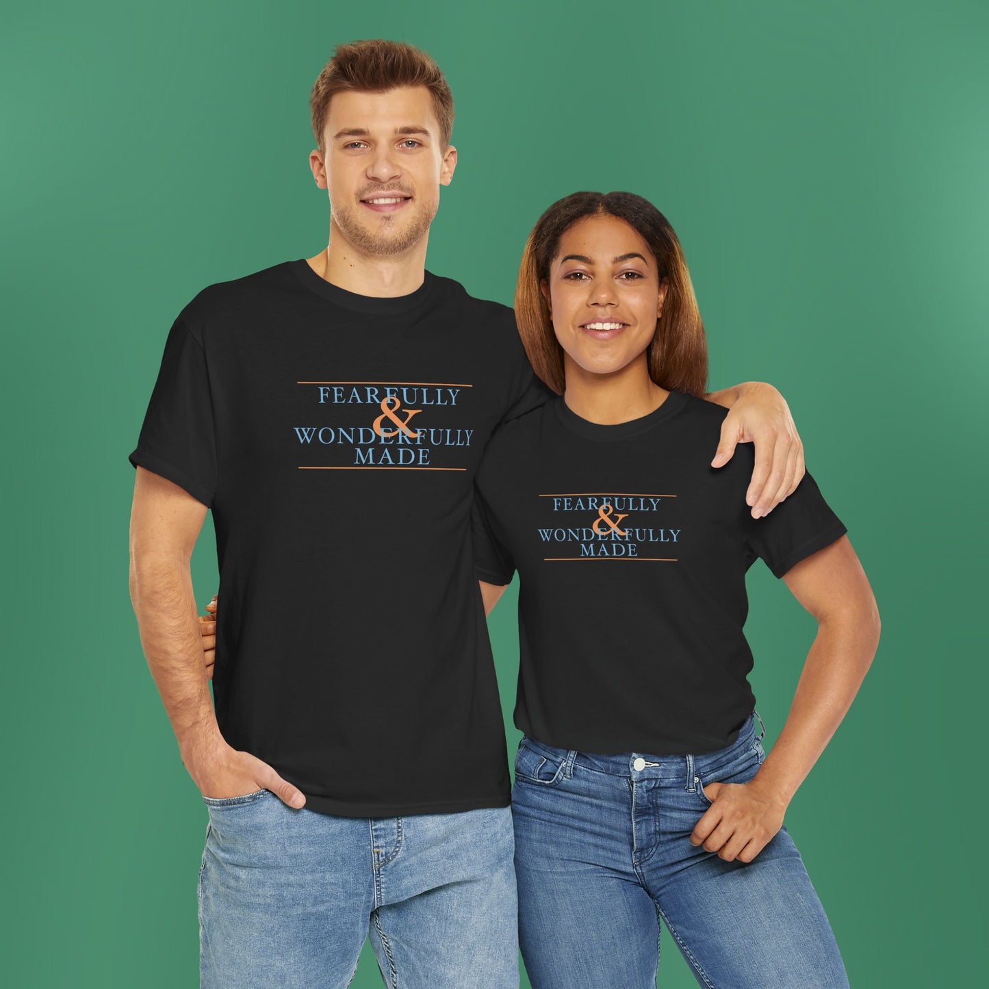 Fearfully and Wonderfully Made - Blue Cotton T-Shirt