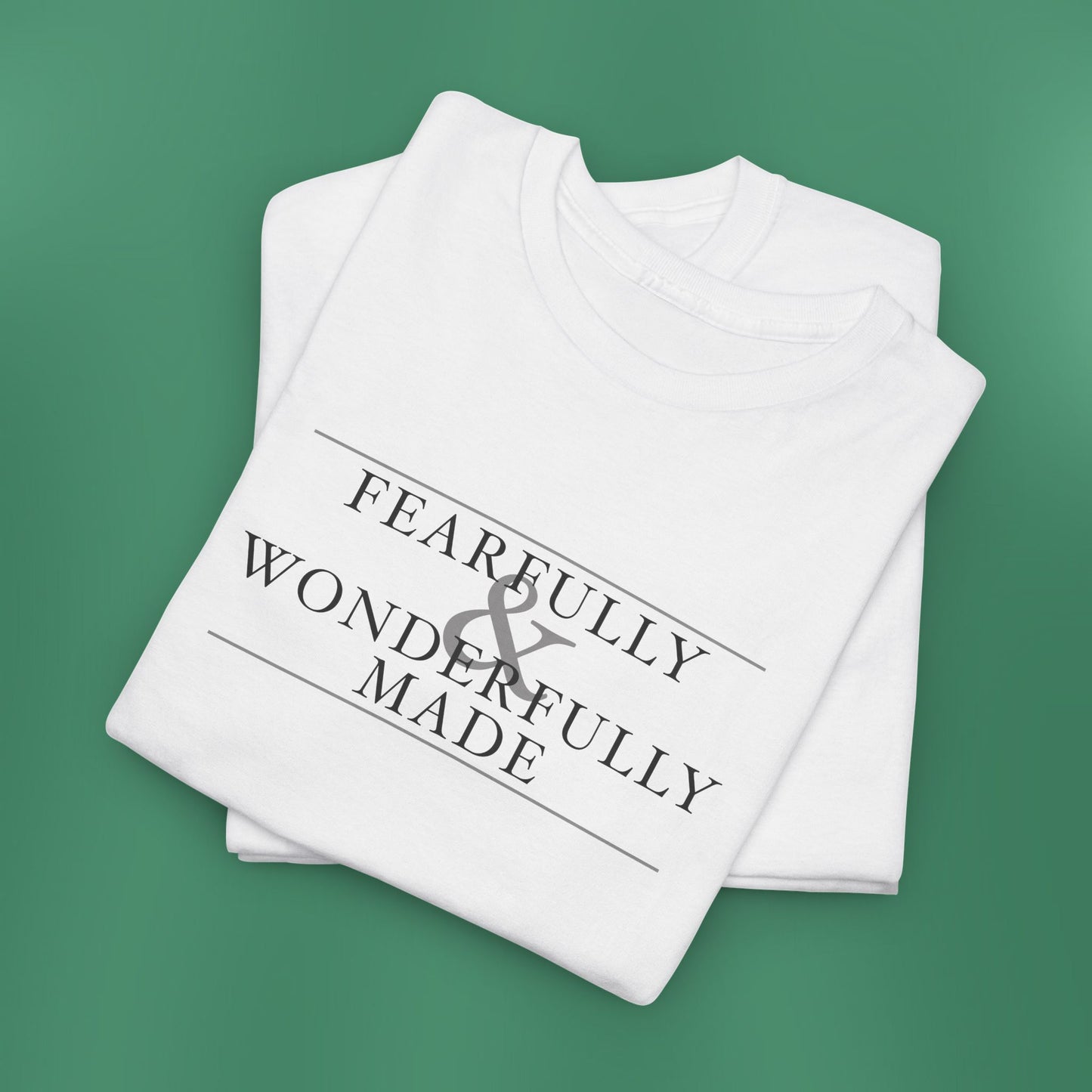 Fearfully and Wonderfully Made - Light Grayscale Cotton T-Shirt