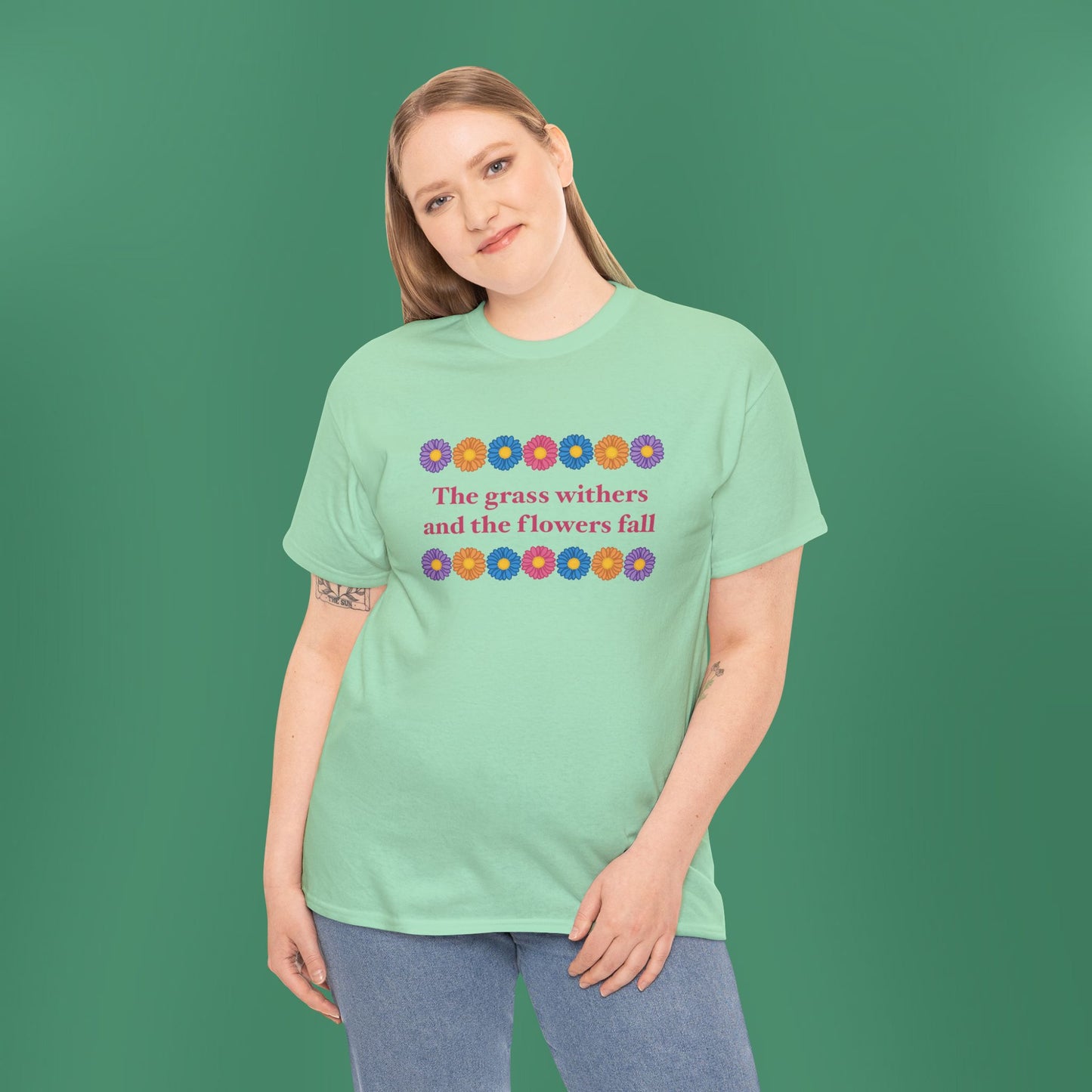 Isaiah 40:8 - Multi Daisy Cotton T-Shirt