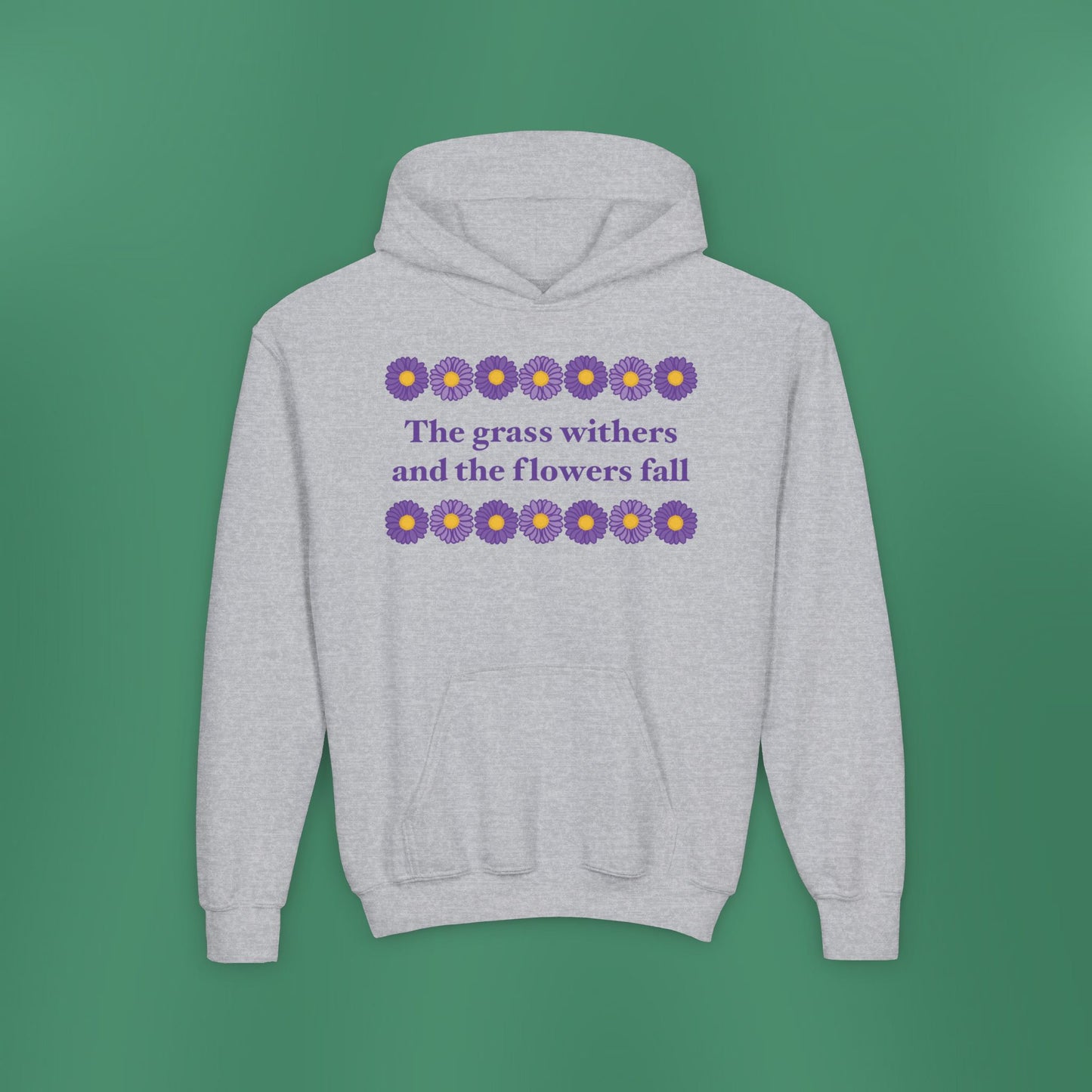 Isaiah 40:8 - Purple Daisy Girl's Hooded Sweatshirt