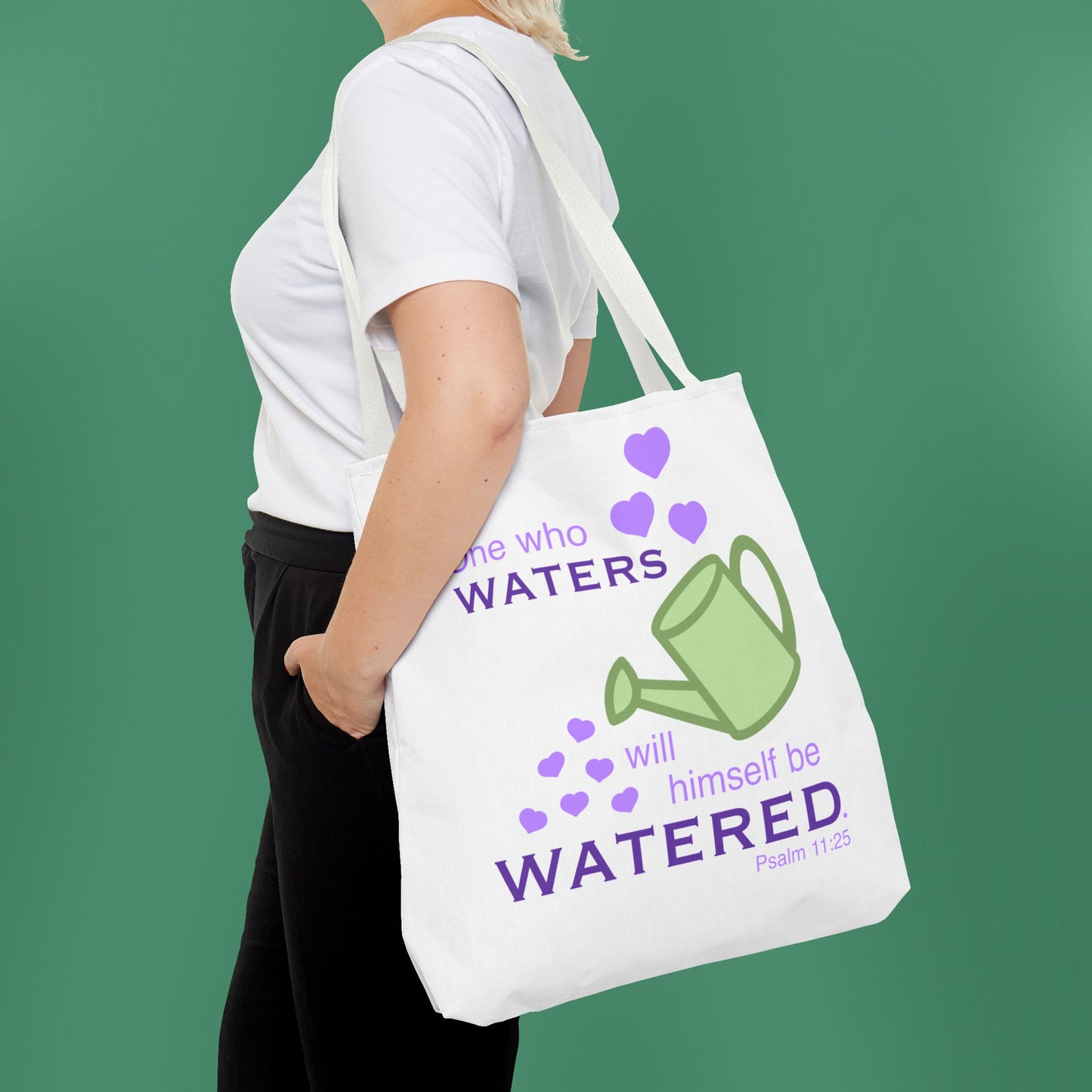 Psalm 11:25 - Purple Tote Bag