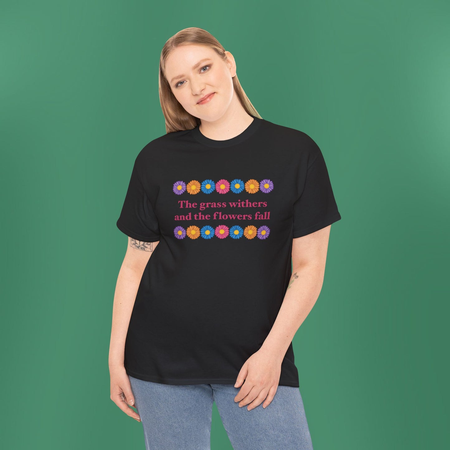 Isaiah 40:8 - Multi Daisy Cotton T-Shirt