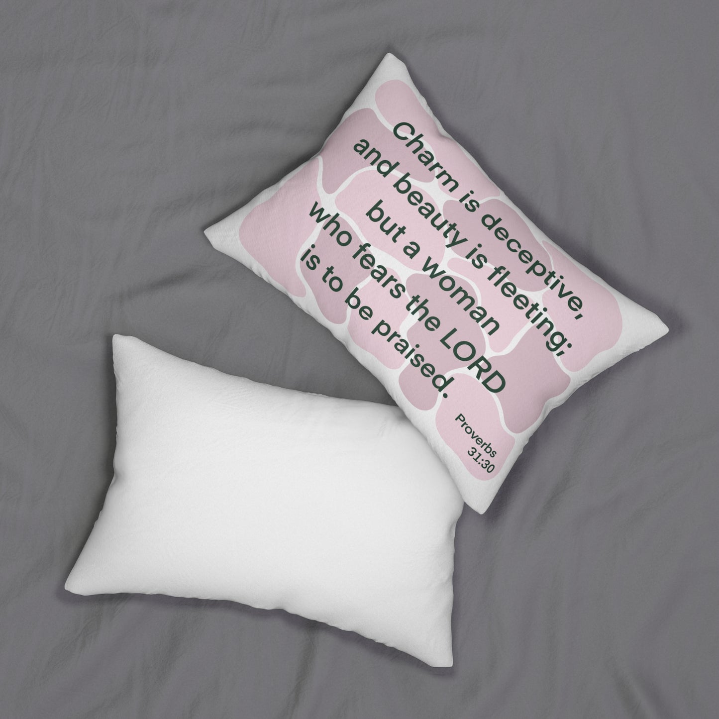 Proverbs 31:30 - Pink Throw Pillow