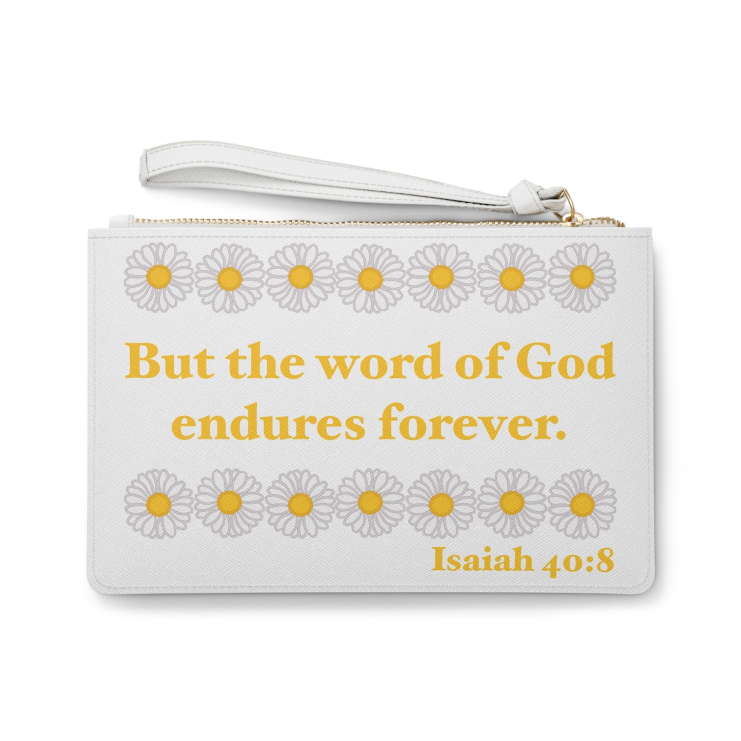 Isaiah 40:8 - Classic Daisy Clutch Bag