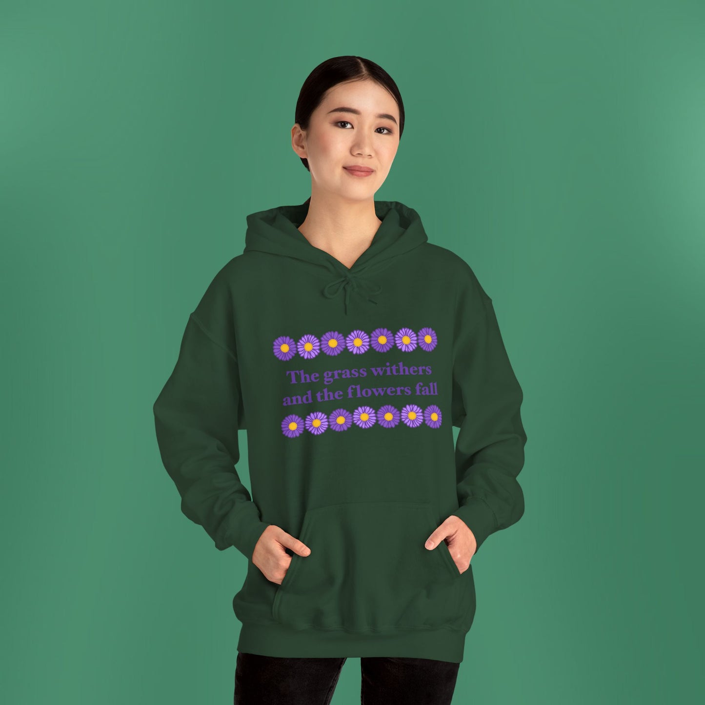 Isaiah 40:8 - Purple Daisy Hooded Sweatshirt