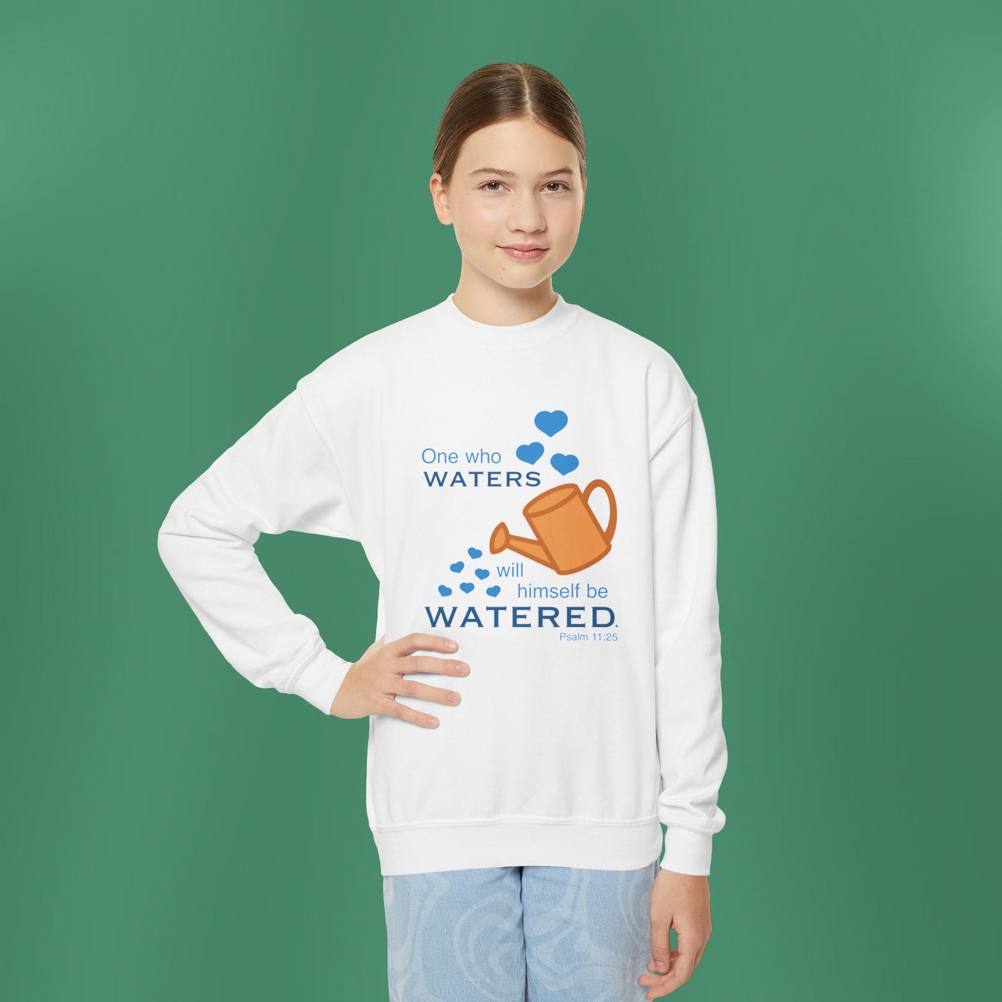 Psalm 11:25 - Blue Girl's Crewneck Sweatshirt
