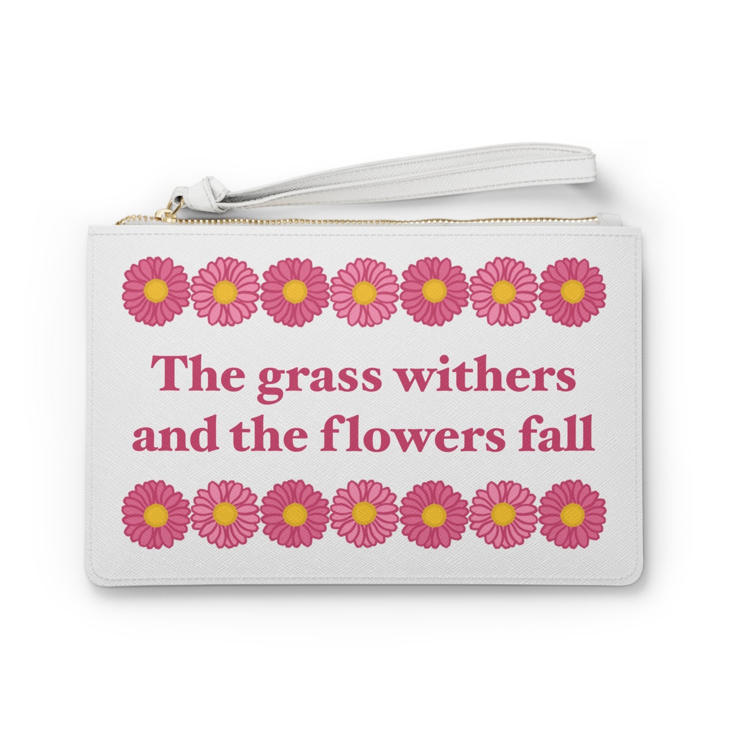 Isaiah 40:8 - Pink Daisy Clutch Bag